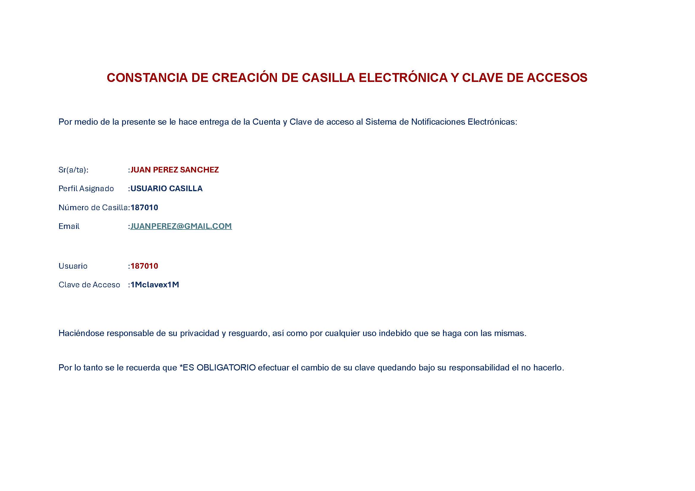 Constancia de Casilla Electrónica SINOE